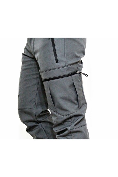 Mudwill Gri Zipper Kargo Cepli Softshell Pantolon