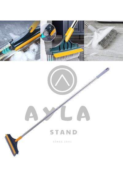 AYLA STAND Sihirli Süpürge 2 In 1 V Şeklinde Çatlak Fırçası Dönen Tasarım Mut...