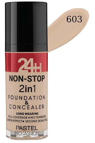 Pastel 24h Non-stop 2 In 1 Foundation And Concealer 603 Ivory