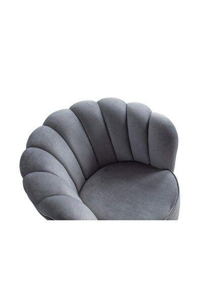 Bilgin Design Gümüş Metal Ayak Gri Papatya Berjer
