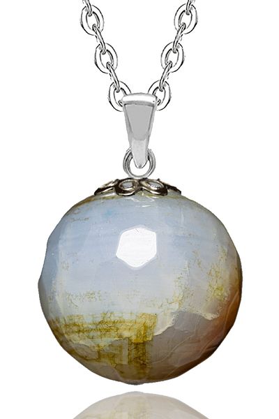 Tesbih Atölyesi Certified Faceted Natural Color Agate Stone Necklace