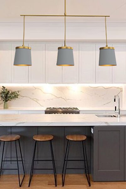 NOONLUX DESIGN&LIGHTING Avize Sarkıt 3 Lü Sıvama Hagen-ultimate Gri; Mutfak, Yemek Odası, Salon, Cafe,otel