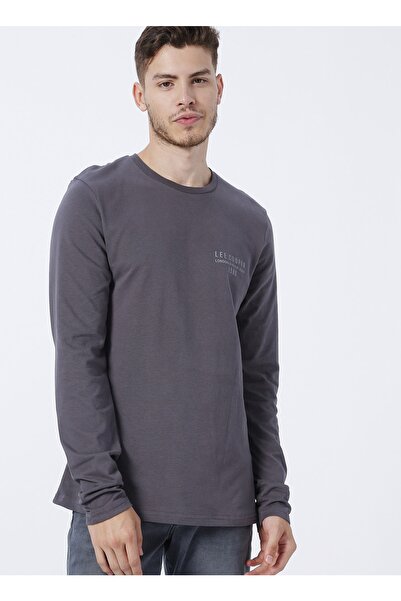 Lee Cooper Ανδρικό μπλουζάκι με στάμπα O Neck Anthracite 231 Lcm 242006 Renzo