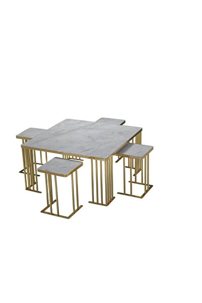 Ekgconcept Ultra Lüx 4+1 Orta Sehpa Ve Zigonlar Ultra Lak Kaplama Paslanmaz K...