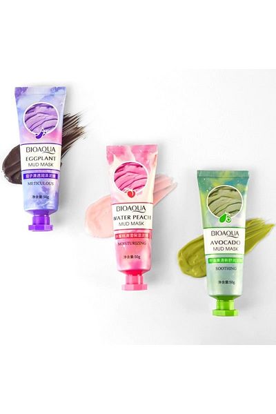 Bioaqua Plant Essence 3-Piece Mud Clay Mask Collection 50 gr X 3