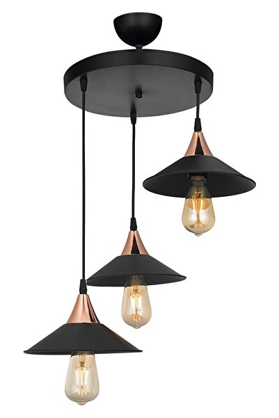 OSC HOME AYDINLATMA TASARIM Japon 3 Lü Siyah Avize