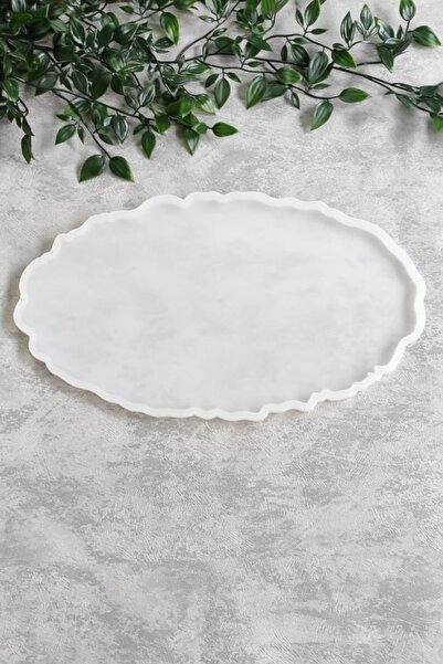 By Shesel Epoksi Silikon Kalıbı Dalgalı Oval Nişan Tepsi Reçine Epoksi Silikon Kalıp