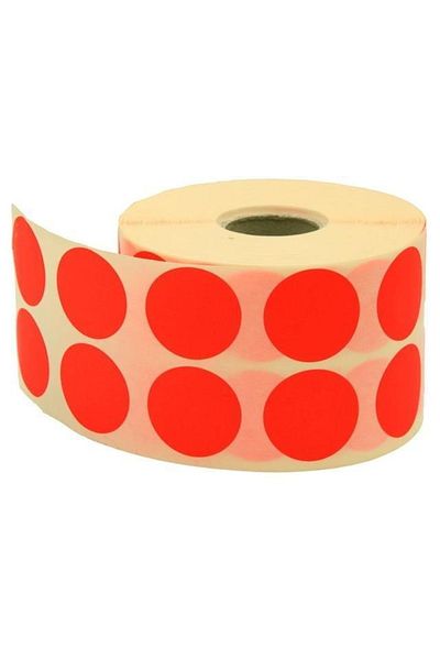 Tanex Dot Label 2500 Pieces Single Box 25 Mm Red