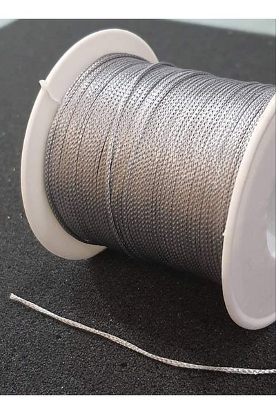 RLX BUJİTERİ Κολιέ με κορδόνι αλεξίπτωτο και βραχιόλι με κορδόνι γκρι χρώμα 0,8mm 100 Mt – Κλωστή πλεξίματος