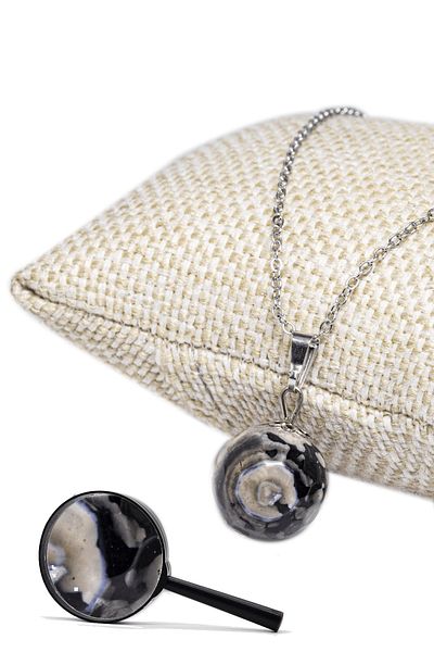 Tesbih Atölyesi Certified Faceted Natural Black Agate Stone Necklace
