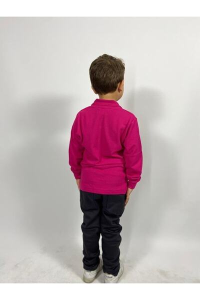 Nacar Uzun Kollu Polo Yaka Okul Giyim Kıyafet Tshirt
