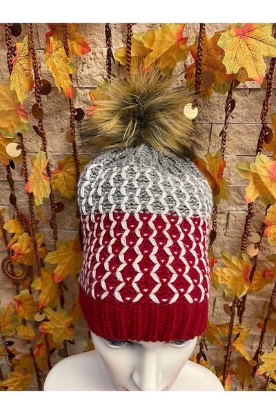 Gönülden Tasarım Colorful Pompom Hand Knitted Women's Beret