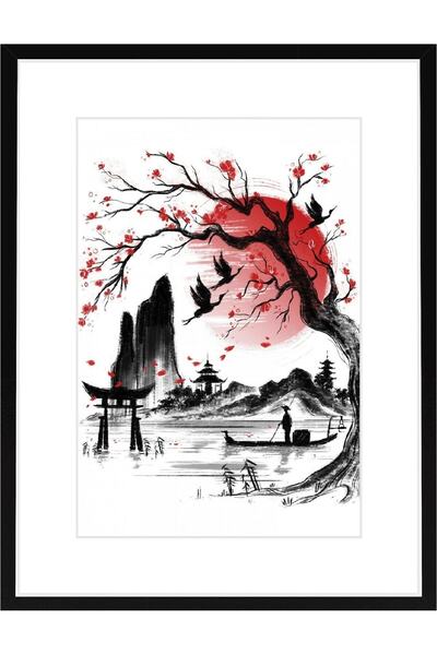 TURER Camlı Ve Paspartulu Resim Baskılı Tablo 32x42