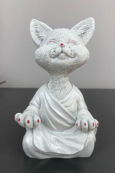 Euro Decora Kaprisli Kedi Dekoratif Biblo Heykel Süs Eşyası