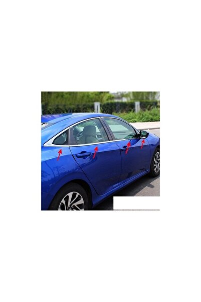 Genel Markalar Honda Civic 2016 Ve Üzeri Fc5 Kasa Krom Cam Çıtası 8 Parça Pas...