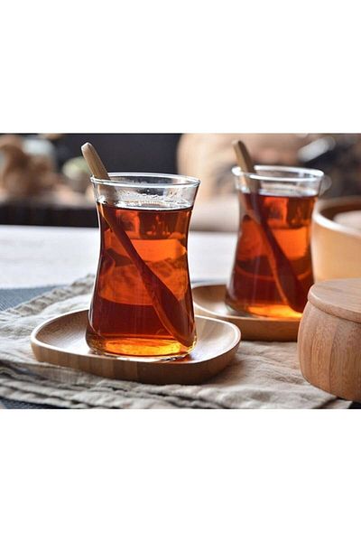 BALSA Luxury 6Pcs Square Bamboo Coaster Tea Plate Coaster Coaster Chic Decor