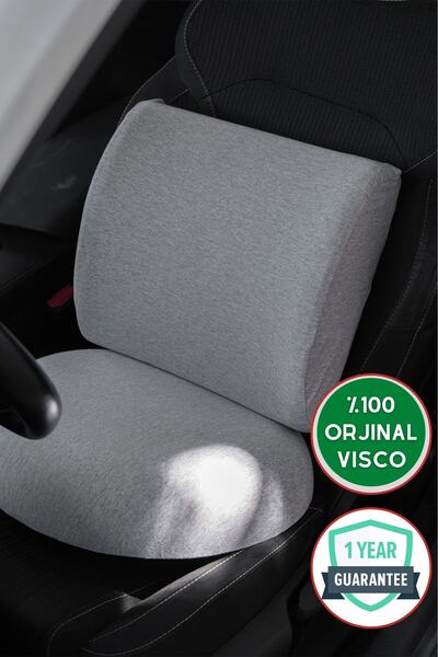 Viscomina Pernă pentru talie auto și pernă pentru scaun auto Cocix Set de 2 Set scaune Visco Culoare Gri