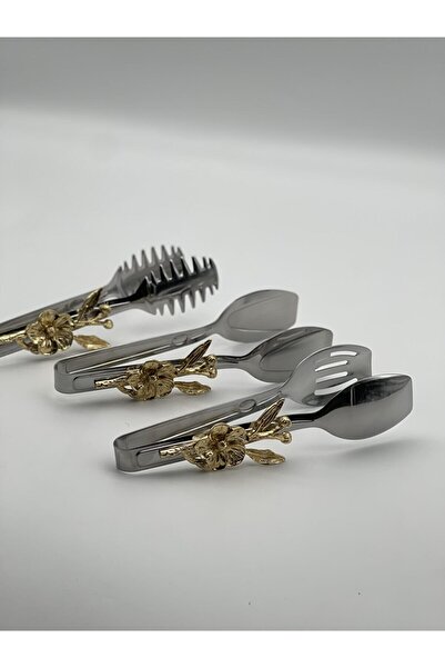 OSC HOME طقم ملقط من الفولاذ المقاوم للصدأ مكون من 3 قطع باللون الوردي الياباني - عرض تقديم فضي