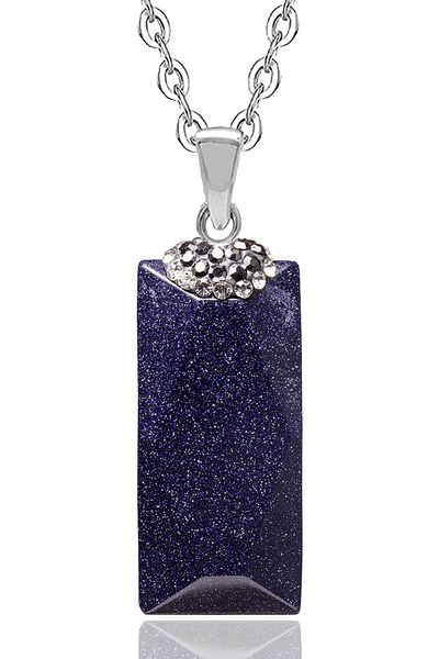 Tesbih Atölyesi Certified Zircon Stone Blue Star Stone Natural Stone Necklace