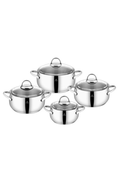 FALEZ Dolunay 8 Piece Platinum Steel Set