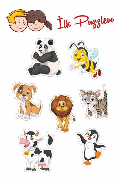 Baskı Atölyesi Baby Puzzle Sevimli Hayvanlar 2-3 Parça