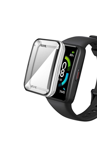 Nezih Case Huawei Band 7 Uyumlu Silikon Kasa Ve Ekran Koruyucu 360 Tam Koruma