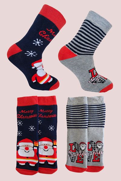 Ollero Women's Thick Towel New Year Socks 2 Pairs
