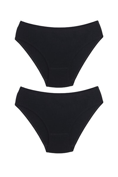 Lorelm 2 Pieces Bamboo Women's Panties Black