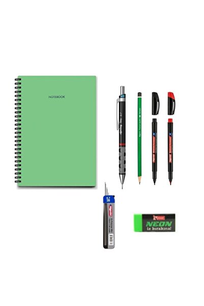 Art Tone Набір блокнотів + Rotring 0,7 чорний + 2 ацетати + гумка + 0,7 након...