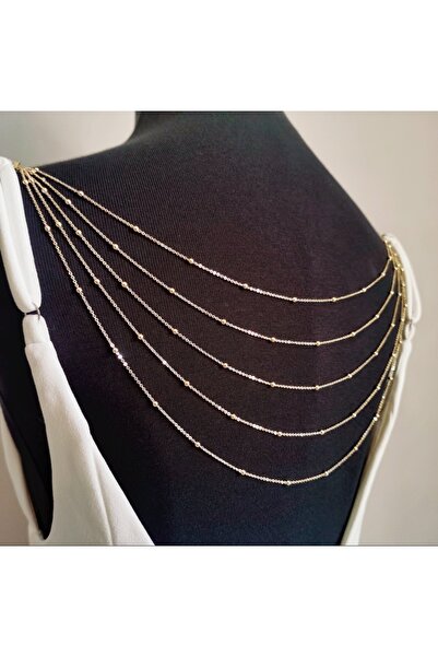 TakıConcept Altın Renk Kolye, Vücut Aksesuarı Ve Sırt Kolyesi Kullanılabilen ...