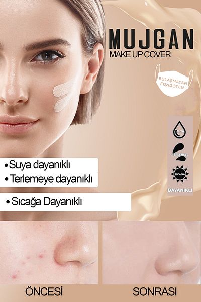 MUJGAN غطاء مكياج بورسلين كونسيلر 12 فرشاة ملعقة كلاسيكية