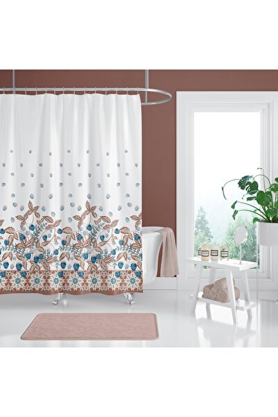 Zethome Κουρτίνα μπάνιου 1x180x200 Κουρτίνα ντους μονής πτέρυγας με δώρο κουρτίνα καμπίνας ντους 10931