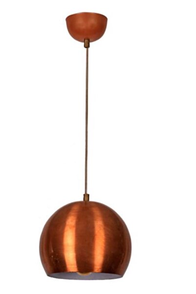 Rsylight Retro Metal Dekoratif Bakır Glop Rustik Tekli Sarkıt Avize Çap 20 Cm