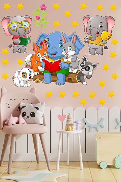 Echo Home Cute Forest Animals and Stars Reading Books Kindergarten Children's...
