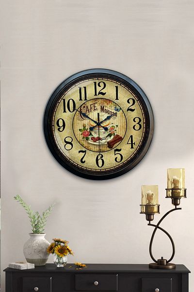 Kasva Concept 40 cm Black Metal Kitchen Wall Clock