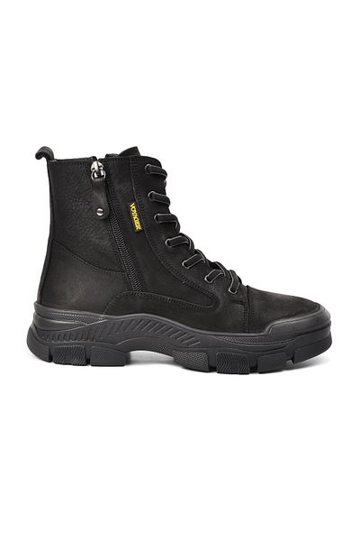 Voyager Μαύρα Nubuck Δερμάτινα Γυναικεία Μποτάκια