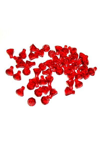LEGO Aksesuar Custom Mücevher 1 X 1 Diamond Şeffaf Kırmızı Elmas Jewel 2 Adet...