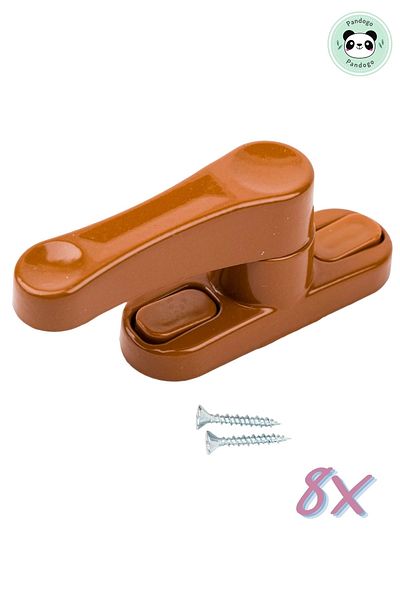 Pandogo Window Lock 8 Pieces Door and Window Safety Apparatus Security Product Lock Open Coffee