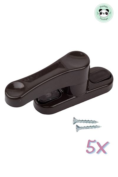 Pandogo Window Lock 5 Pieces Door and Window Safety Apparatus Security Product Lock Dark Brown