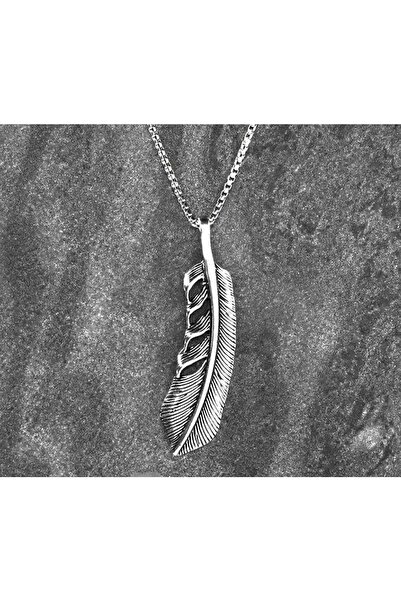 Herşey Nota قلادة ريشة من الفولاذ المقاوم للصدأ