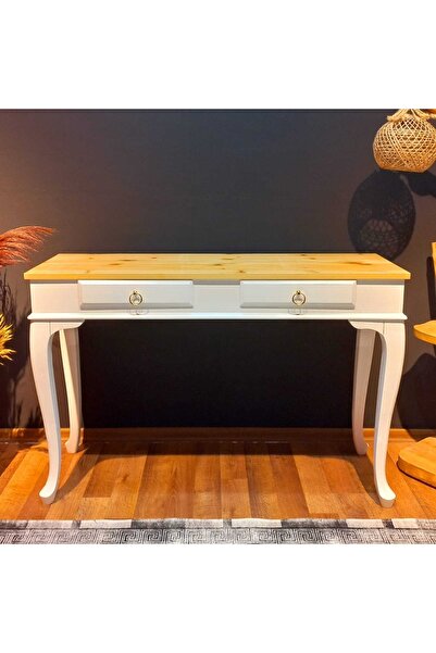 ROYS AHŞAP Ahşap 120 Cm Çekmeceli Beyaz Naturel Dresuar