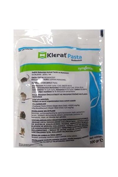 CEYLAN TRADE 2 Adet Klerat Pasta Fare Zehiri 100 Gr