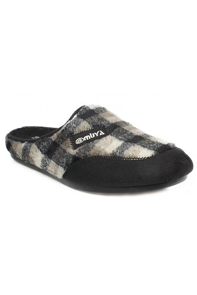 Muya 31801 Tauri Closed Front House Slippers Black Men's Slippers