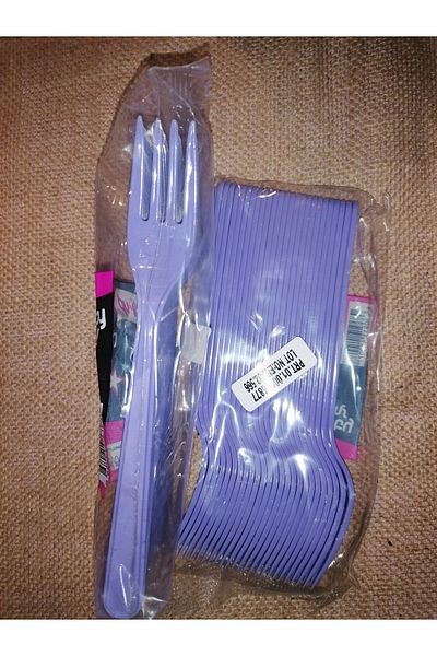 Ceylin 25 Pcs Purple Luxury Plastic Fork - Hard Durable