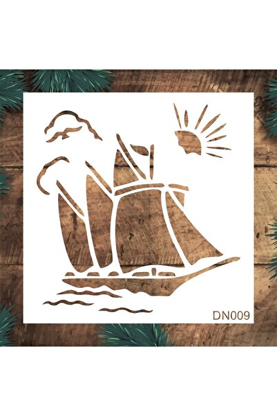 STENCİLTASARIM Stencil Tasarım Dn009 Yelkenli - Dekoratif Duvar, Eşya, Fayans...