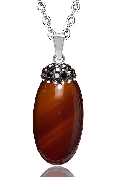 Tesbih Atölyesi Yemen Agate - Certified Natural Necklace with Zircon Stone