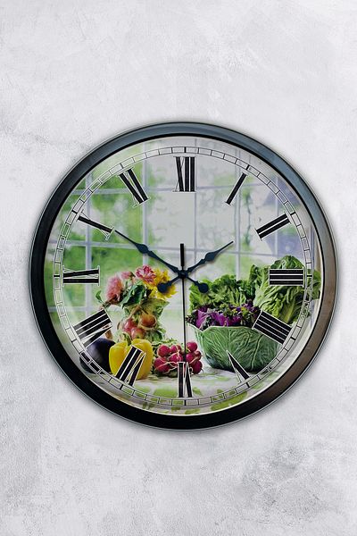 Kasva Concept 40 cm Black Metal Kitchen Wall Clock