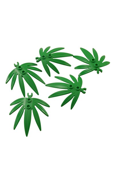 LEGO Original Accessory Custom Minifigure Plant Green 6 X 5 Palm Leaf Plant 4...
