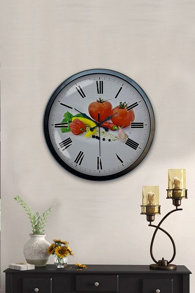Kasva Concept 40 cm Black Metal Kitchen Wall Clock