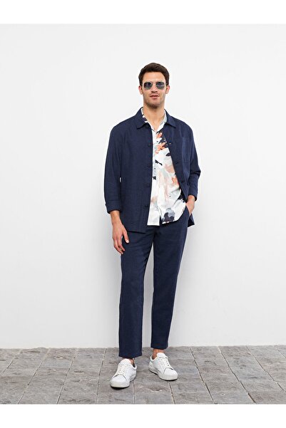 LC Waikiki Slim Fit Hemdkragen Leinen Herrenmantel